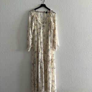 Cream Floral Maxi Dress